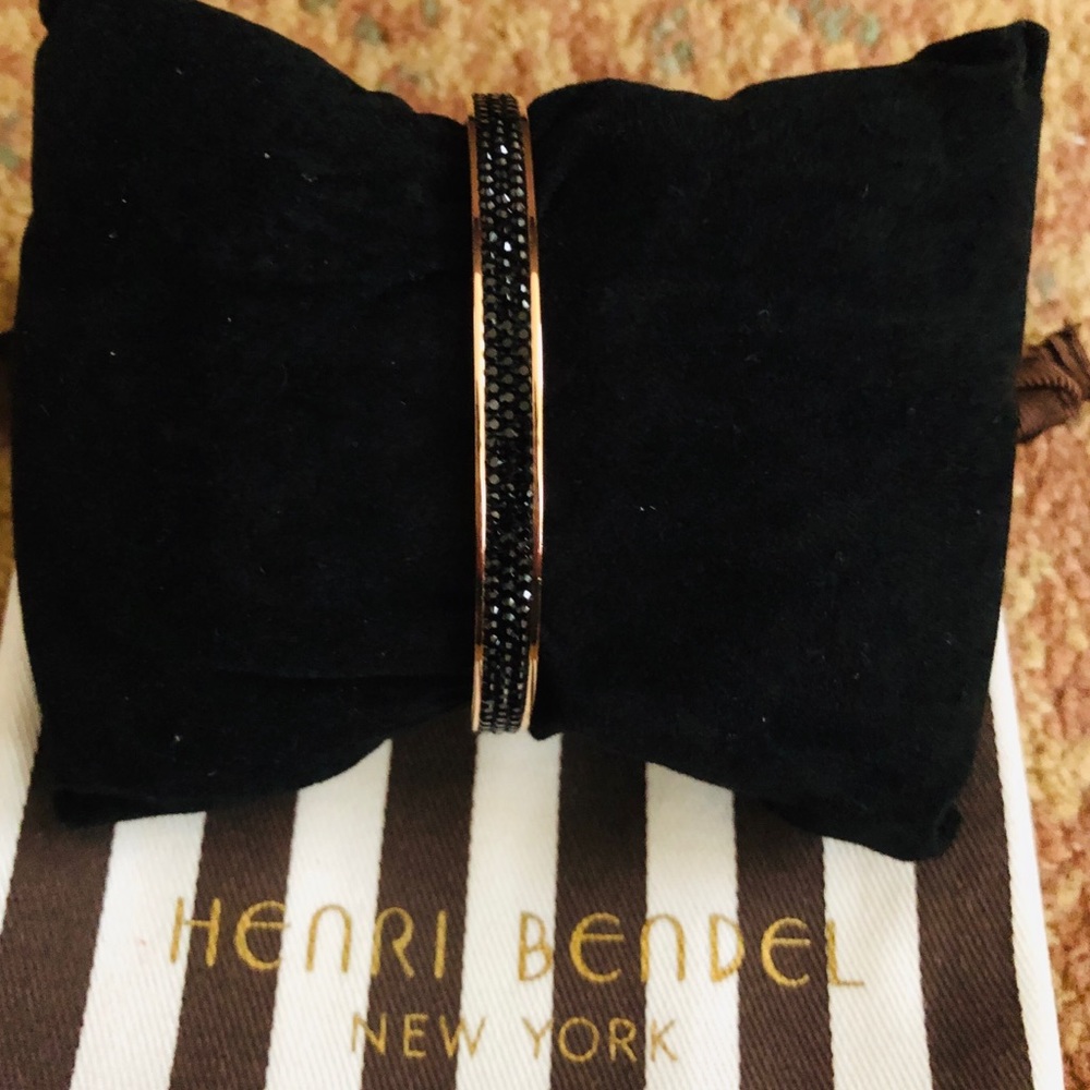 Henri Bendel Small Black Crystal Bangle